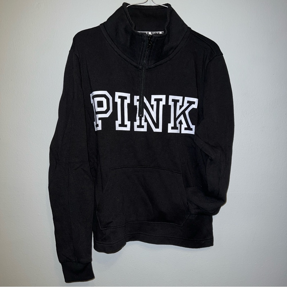 PINK Victoria's Secret Black Half-Zip Sweater